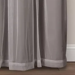 Kirklands Home Curtain Panel Set with Overlay, 95 in. Gray Online