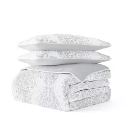 Kirklands Home Gray Damask Reversible 3-pc. Queen Quilt Set Online