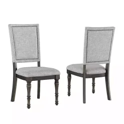 Kirklands Home Dawson Upholstered Dining Chairs, Set of 2 Gray Hot