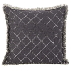 Pillows>Kirklands Home Diamond Fringe Pillow Gray