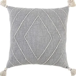 Pillows>Kirklands Home Diamond Kantha Stitched Throw Pillow Gray