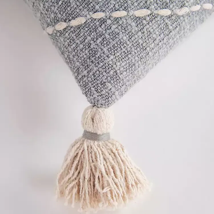 Pillows>Kirklands Home Diamond Kantha Stitched Throw Pillow Gray