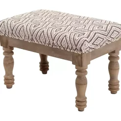 Kirklands Home Gray Diamond Upholstered Ottoman Online