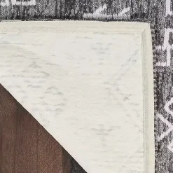 Kirklands Home Gray Distressed Geo Markings Accent Rug, 2x3 New
