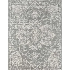 Kirklands Home Distressed Medallion Area Rug, 5x7 Gray Best