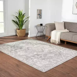 Kirklands Home Distressed Medallion Area Rug, 5x7 Gray Best