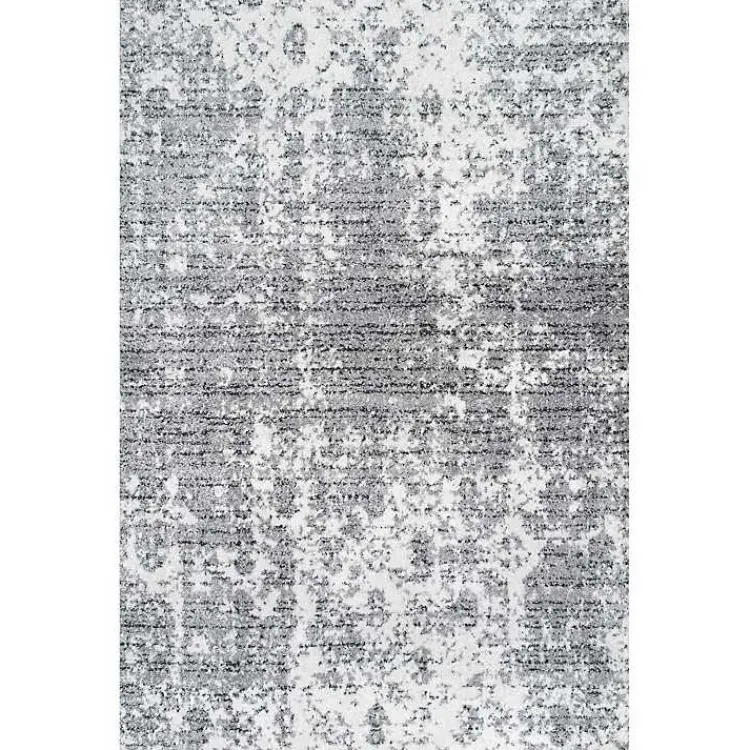 Kirklands Home Gray Distressed Power Loomed Area Rug, 8x12 New