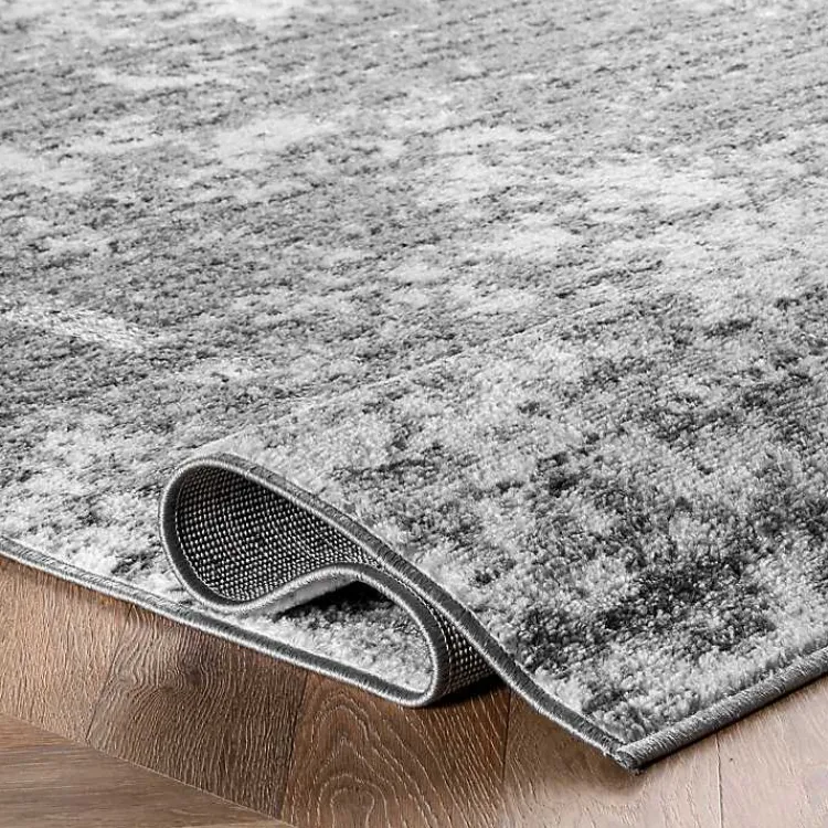 Kirklands Home Gray Distressed Power Loomed Area Rug, 8x12 New
