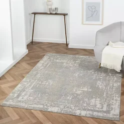Kirklands Home Distressed Washable Area Rug, 5x7 Gray Online