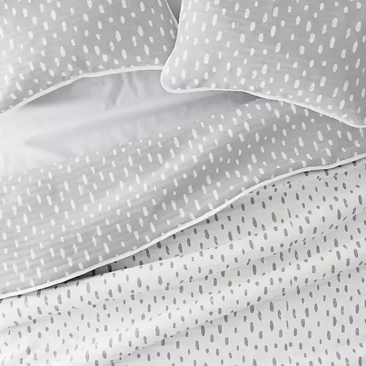 Kirklands Home Gray Dotted Reversible 3-pc. Queen Quilt Set Sale