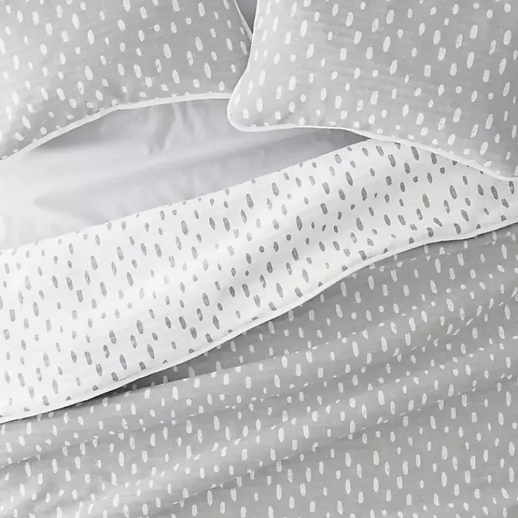 Kirklands Home Gray Dotted Reversible 3-pc. King Quilt Set Discount