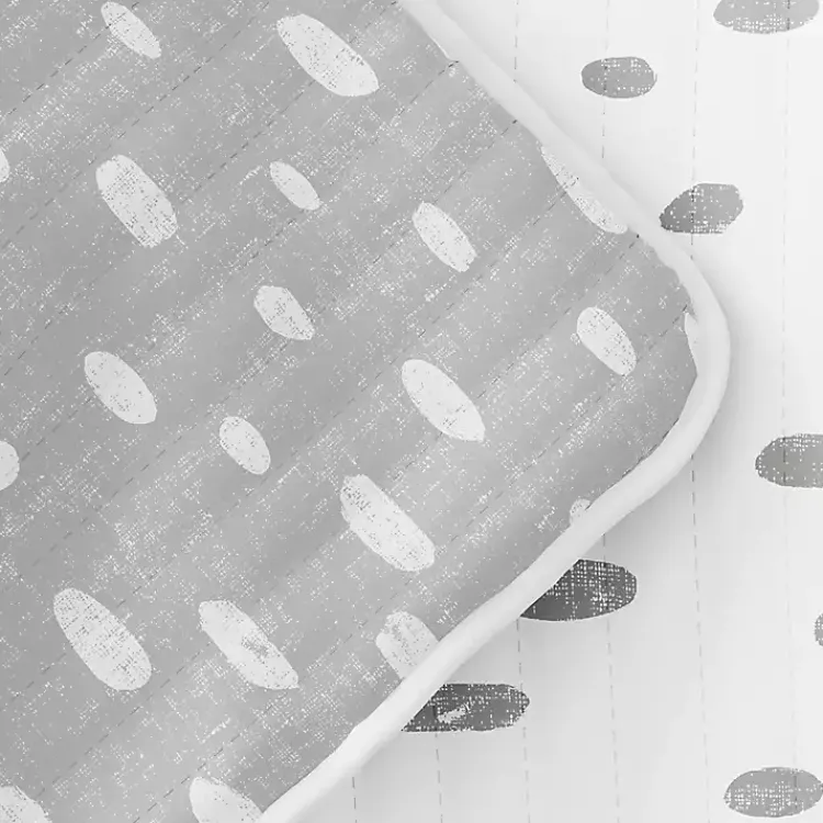 Kirklands Home Gray Dotted Reversible 3-pc. King Quilt Set Discount