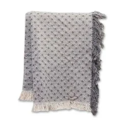 Blankets & Throws>Kirklands Home Dotted Woven Throw Gray