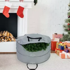 Seasonal Storage>Kirklands Home Double Wreath Storage Bag Gray