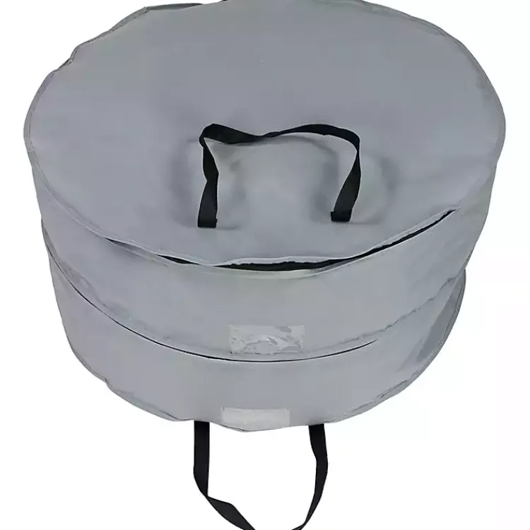 Seasonal Storage>Kirklands Home Double Wreath Storage Bag Gray