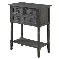 Kirklands Home 3-Drawer Turned Legs Accent Table Gray Clearance