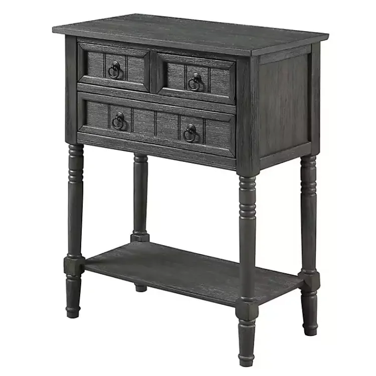 Kirklands Home 3-Drawer Turned Legs Accent Table Gray Clearance