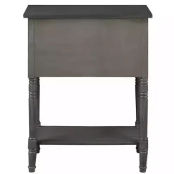 Kirklands Home 3-Drawer Turned Legs Accent Table Gray Clearance