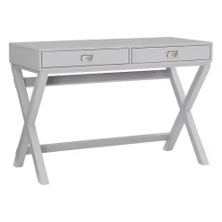 Kirklands Home 2-Drawer X-Frame Desk Gray Best
