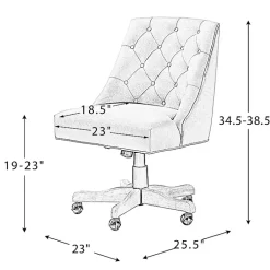 Kirklands Home Dylan Upholstered Office Chair Gray New