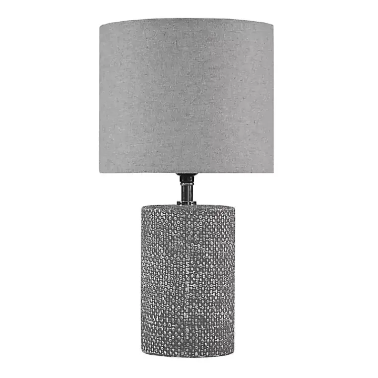 Kirklands Home Embossed Ceramic Bayard Table Lamp Gray Hot