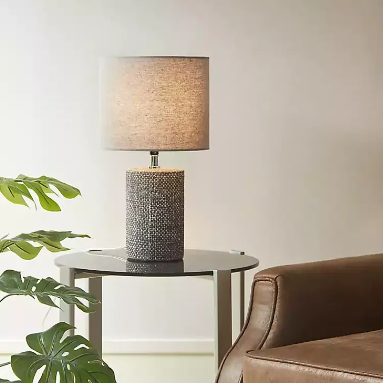Kirklands Home Embossed Ceramic Bayard Table Lamp Gray Hot