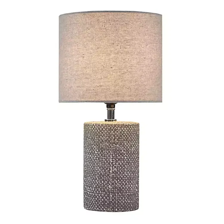 Kirklands Home Embossed Ceramic Bayard Table Lamp Gray Hot