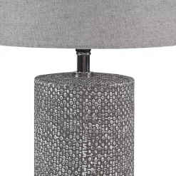Kirklands Home Embossed Ceramic Bayard Table Lamp Gray Hot