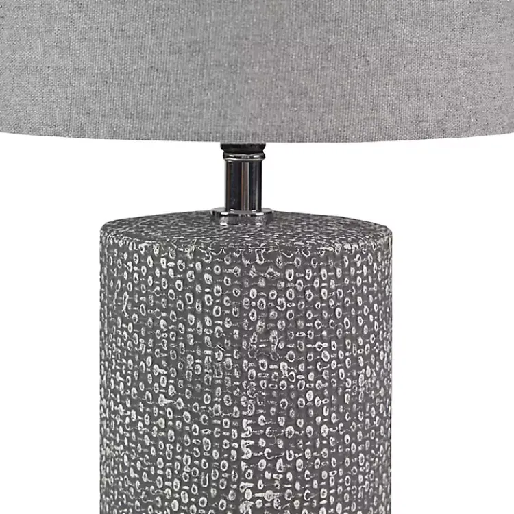 Kirklands Home Embossed Ceramic Bayard Table Lamp Gray Hot