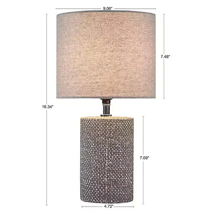 Kirklands Home Embossed Ceramic Bayard Table Lamp Gray Hot