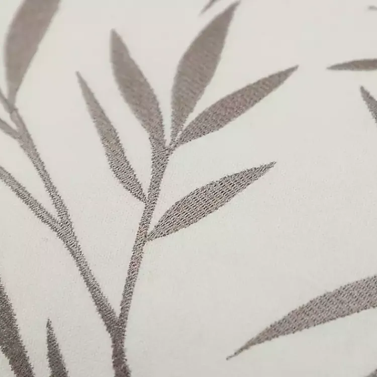 Pillows>Kirklands Home Gray Embroidered Botanical Throw Pillow