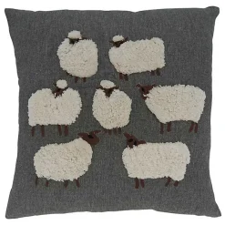 Pillows>Kirklands Home Embroidered Sheep Accent Pillow Gray
