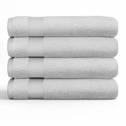 Kirklands Home Essential Cotton Bath Towels, Set of 4 Gray