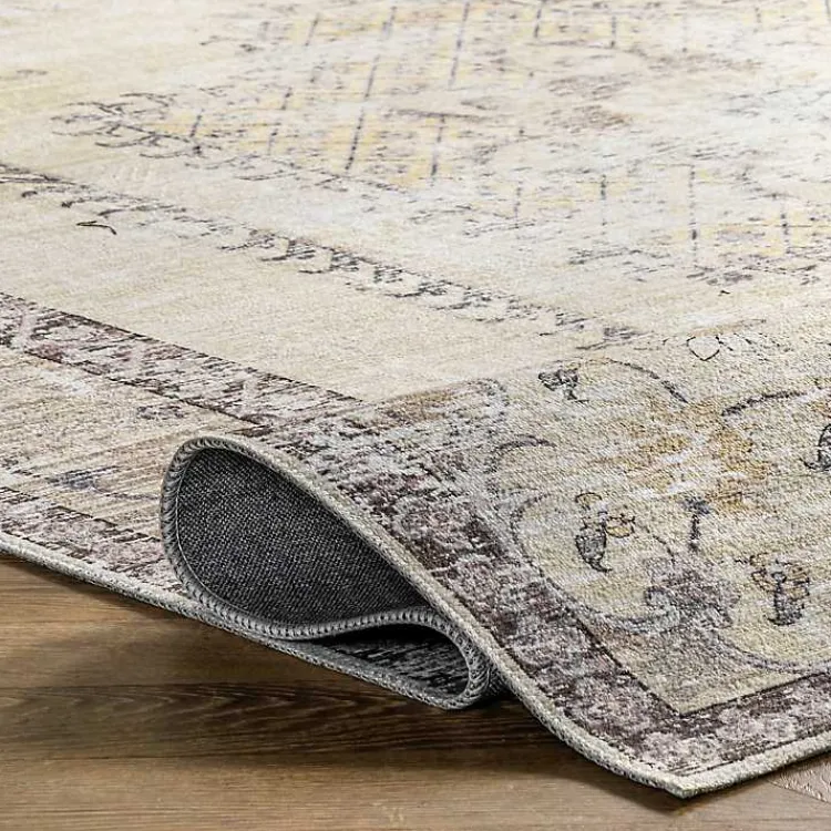 Kirklands Home Gray Faded Medallion Washable Area Rug, 5x8 Best