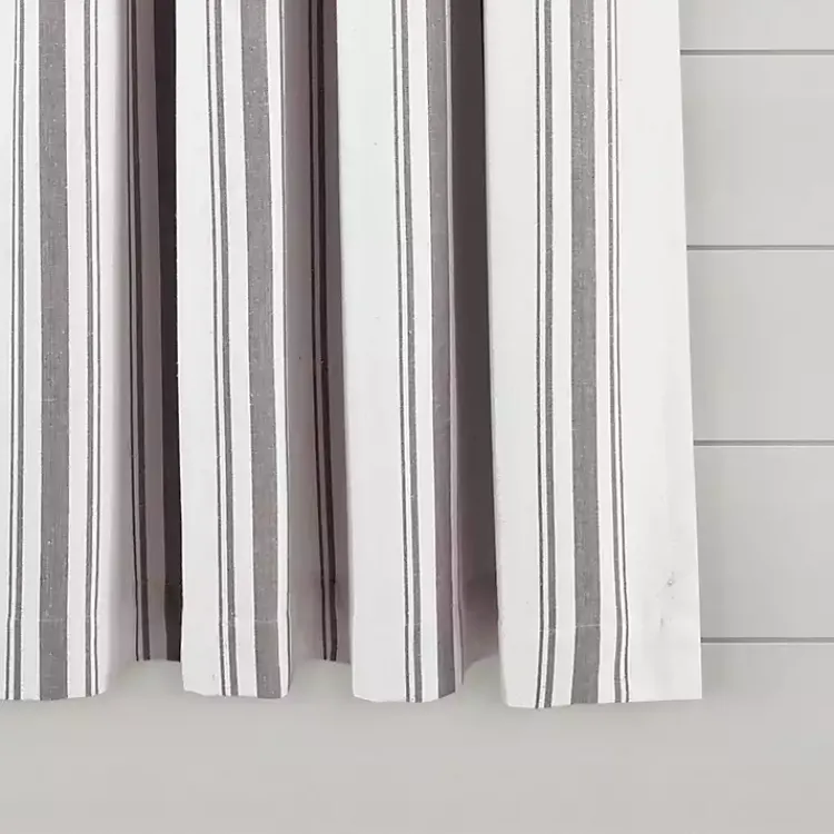 Kirklands Home Gray Farmhouse Stripe Curtain Panels, Set of 2 New