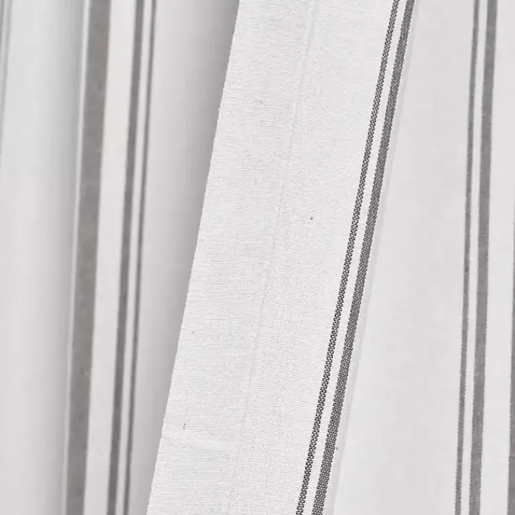 Kirklands Home Gray Farmhouse Stripe Curtain Panels, Set of 2 New