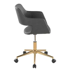Kirklands Home Faux Leather & Gold Marshall Office Chair Gray Best