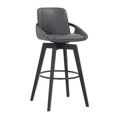 Kirklands Home Faux Leather Baylor Swivel Bar Stool Gray Discount