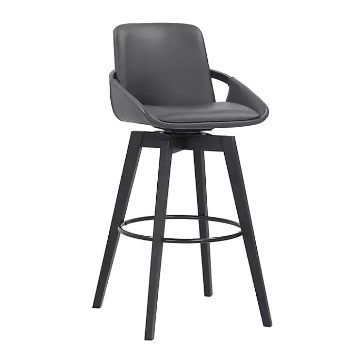 Kirklands Home Faux Leather Baylor Swivel Bar Stool Gray Discount