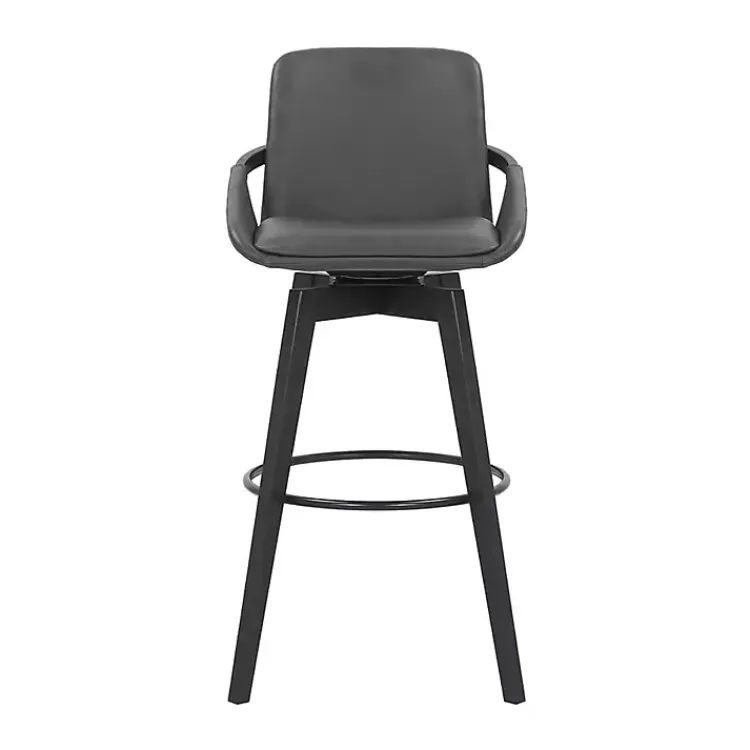 Kirklands Home Faux Leather Baylor Swivel Bar Stool Gray Discount