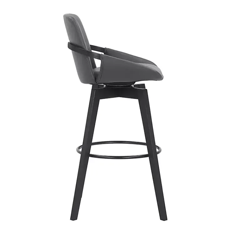 Kirklands Home Faux Leather Baylor Swivel Bar Stool Gray Discount