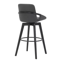 Kirklands Home Faux Leather Baylor Swivel Bar Stool Gray Discount