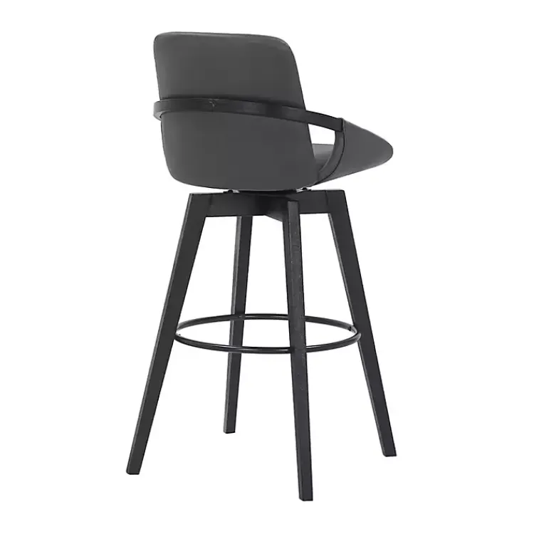 Kirklands Home Faux Leather Baylor Swivel Bar Stool Gray Discount