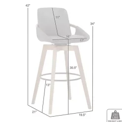 Kirklands Home Faux Leather Baylor Swivel Bar Stool Gray Discount