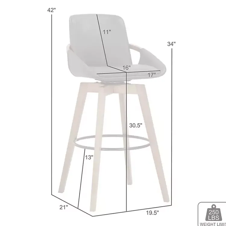 Kirklands Home Faux Leather Baylor Swivel Bar Stool Gray Discount