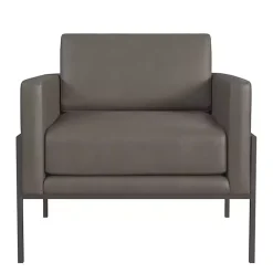 Kirklands Home Faux Leather Black Metal Accent Chair Gray Sale