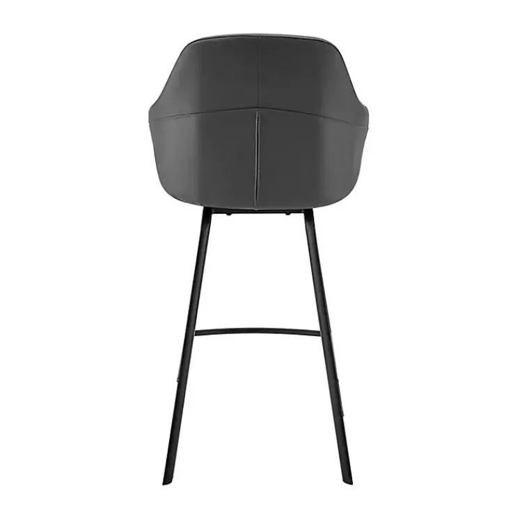 Kirklands Home Faux Leather Brigden Swivel Counter Stool Gray