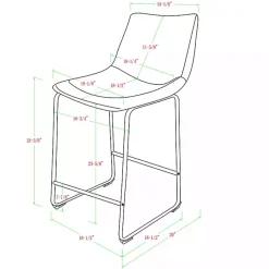 Kirklands Home Faux Leather Counter Stools, Set of 2 Gray Outlet