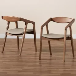 Kirklands Home Faux Leather Harland Dining Chairs, Set of 2 Gray Sale