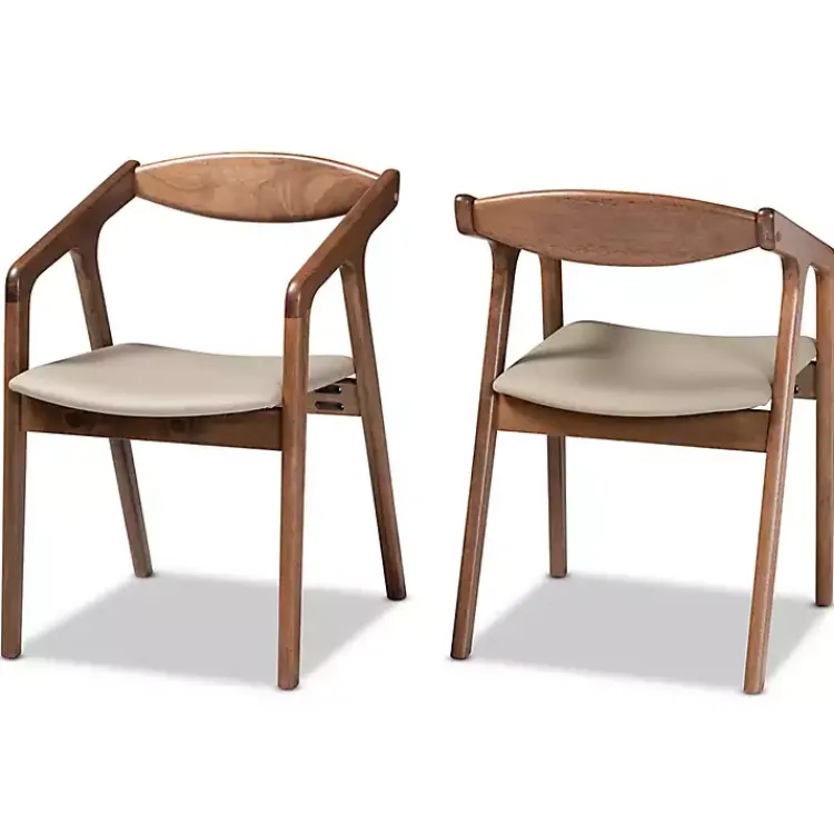 Kirklands Home Faux Leather Harland Dining Chairs, Set of 2 Gray Sale